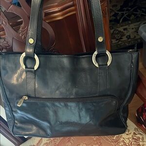 Valentina Black Leather Tote Bag
